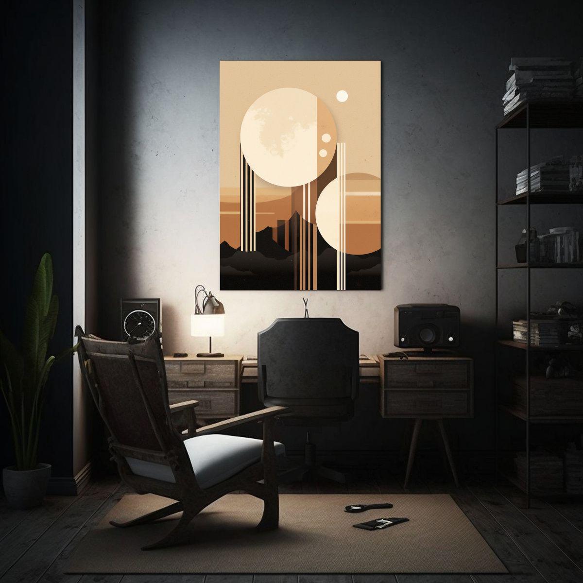 Cuadro Abstracción Rectangular Cuadro Luna 50x75cm-2
