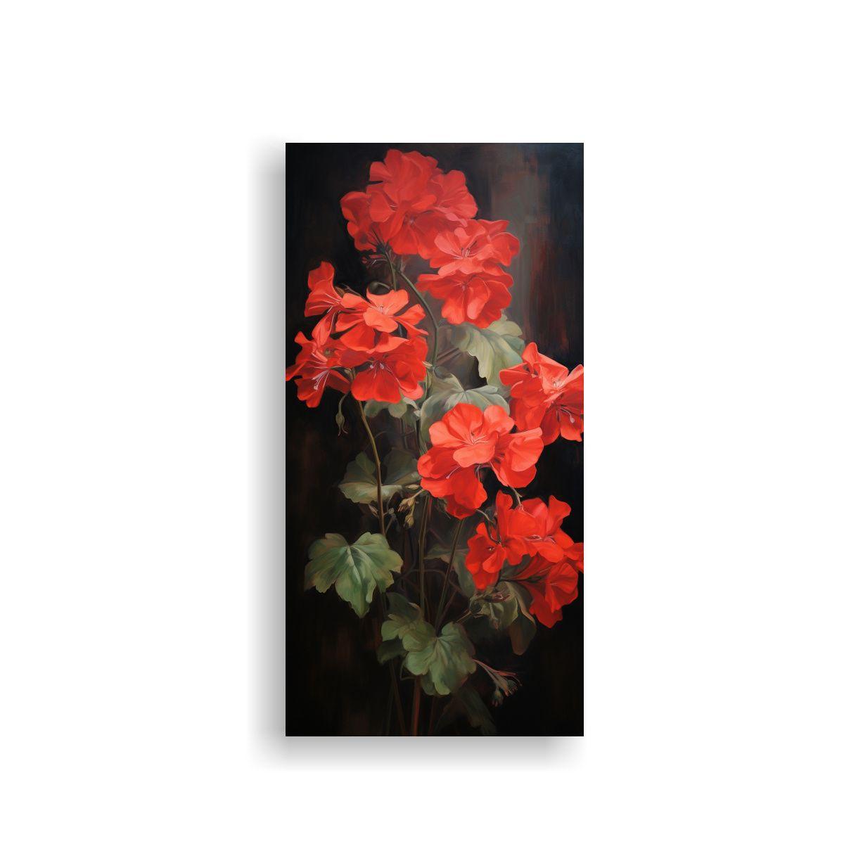 Pintura Abstracta De Flores De Geranio, 80x160cm-0