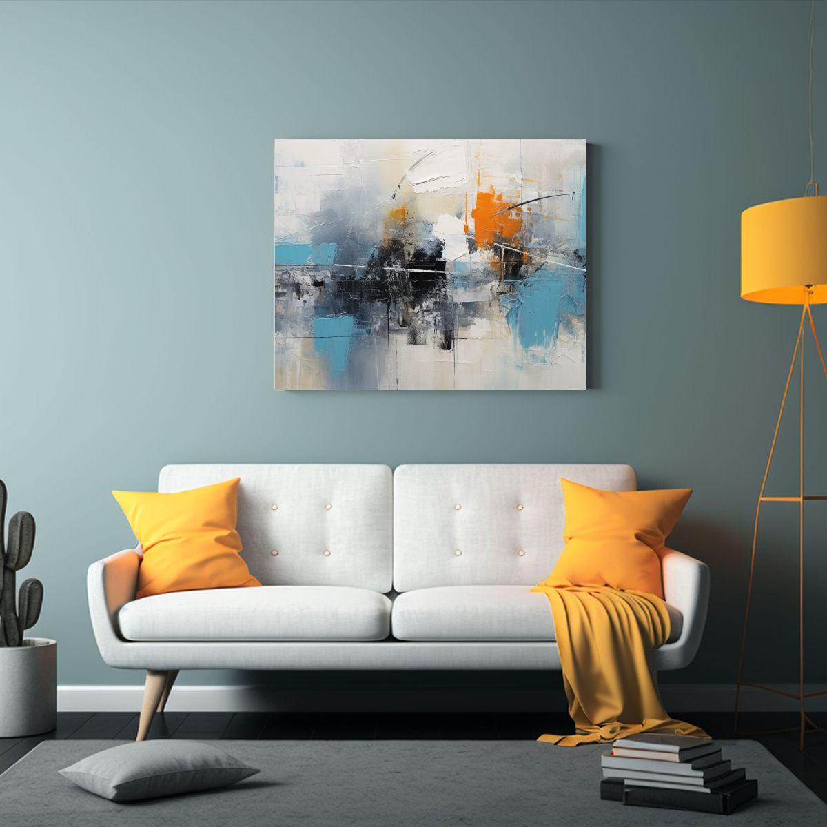 Pintura Abstracta Con Bajo Colorido Para Decoración De Arte 120x80cm-2