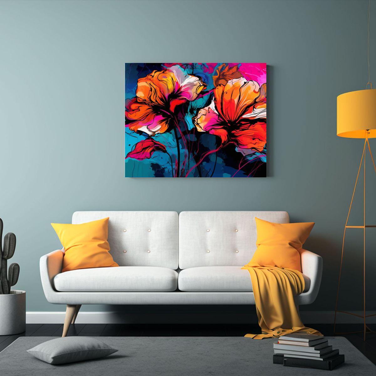 Cuadro Colores Vibrantes Estilo Neonoir Para Decoración Mod 40x30cm-2