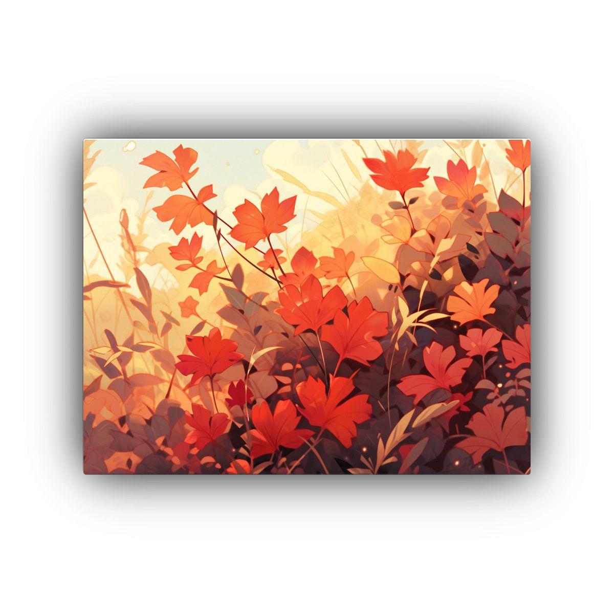 Cuadro Abstracto En Tonos Amarillo Y Rojo Con Atmósfera Neo 40x30cm-0