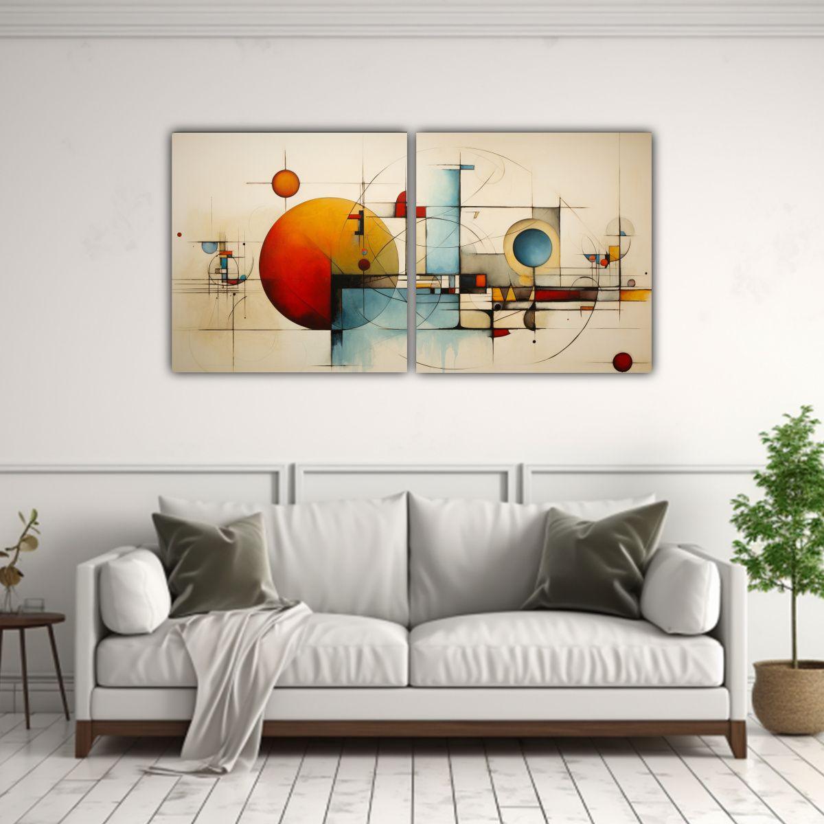 Cuadros Abstractos Grandes Para Decoración Dos 160x80 Cm-2