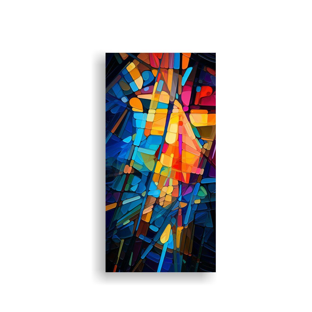 Cuadro Abstracto Composición De Líneas Y Formas 30x60cm-0
