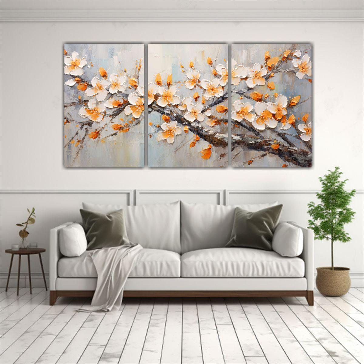 Juego De 3 Lienzos De Tela Patrón Intenso 240x120 Cm-2