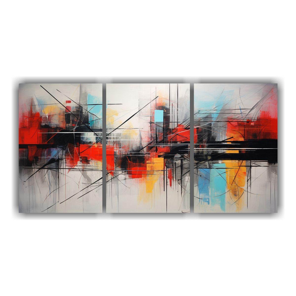 Conjunto 3 Telas Bastidor Moderno Clásico 60x30 Cm-0