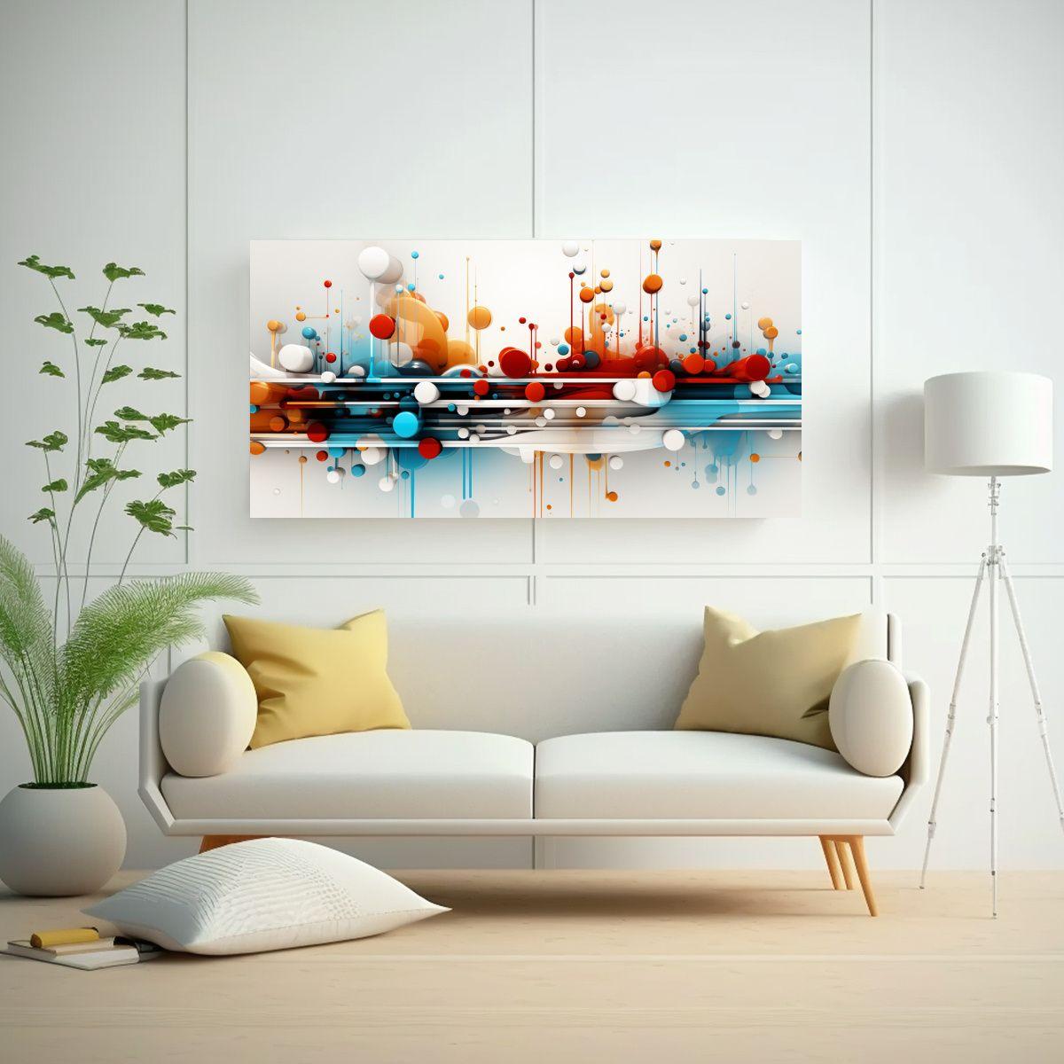 Cuadro Abstracto Elegante Para Decoración Moderna 140x70cm-2