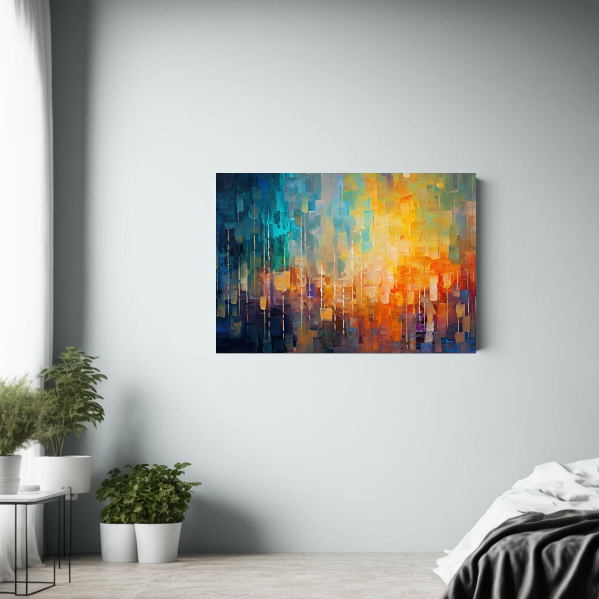 Cuadro Abstracto De Colores Vivos Para Decoración Moderna 90x60cm-2