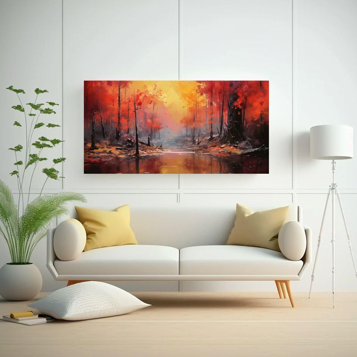 Pintura Abstracta Sobre Distopía En Tonos 40x20cm-2