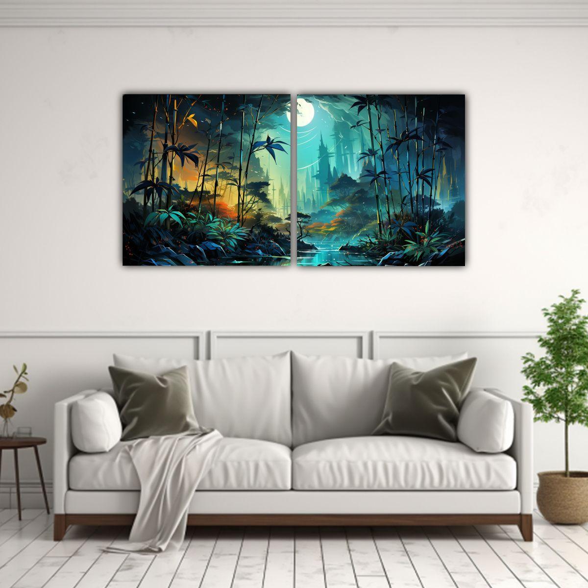 Conjunto 2 Cuadros De Estilo Galería Para Cocina 120x60 Cm-2