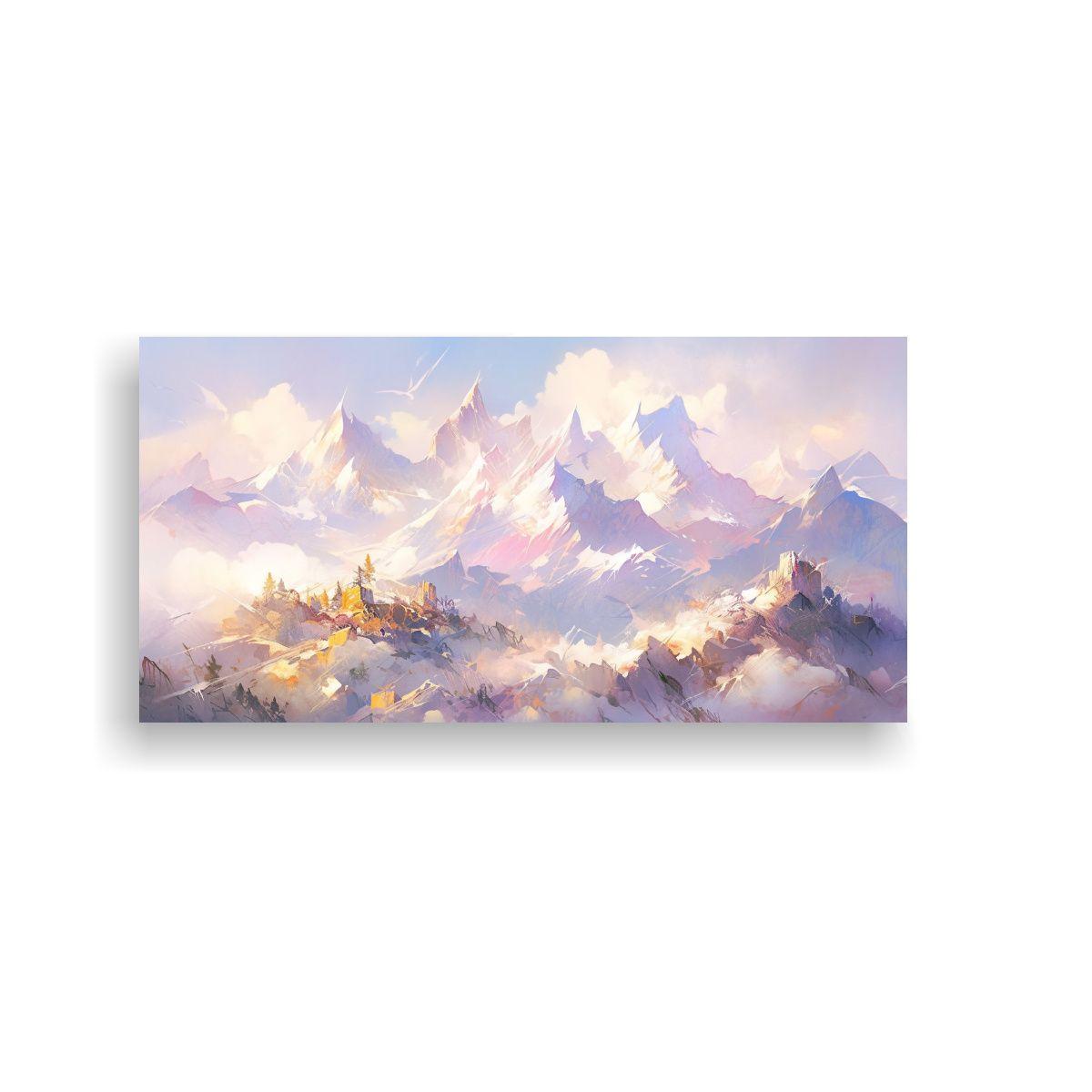 Picos Y Cordilleras Famosas En Colores Pastel: 80x40cm-0