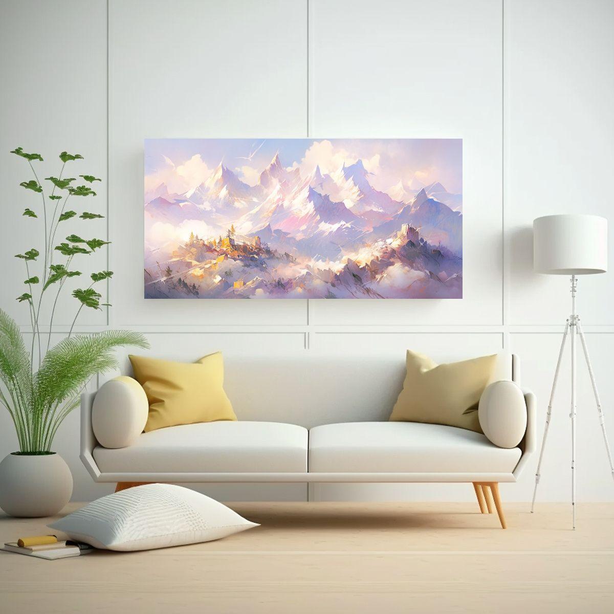 Picos Y Cordilleras Famosas En Colores Pastel: 80x40cm-2