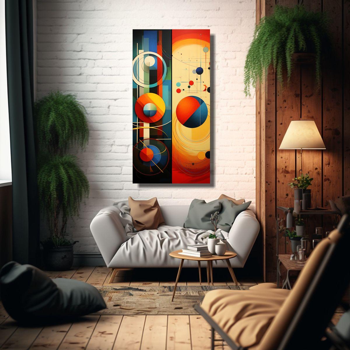 Pinturas Abstractas Clásicas Con Círculos: 40x80cm-2