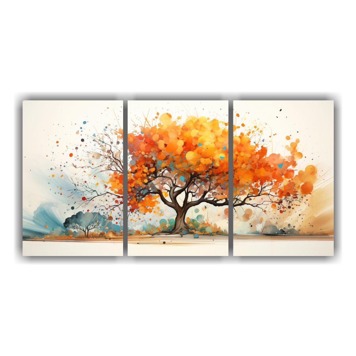Pintura Abstracta Tropical En Acuarela De Colores 120x60 Cm-0