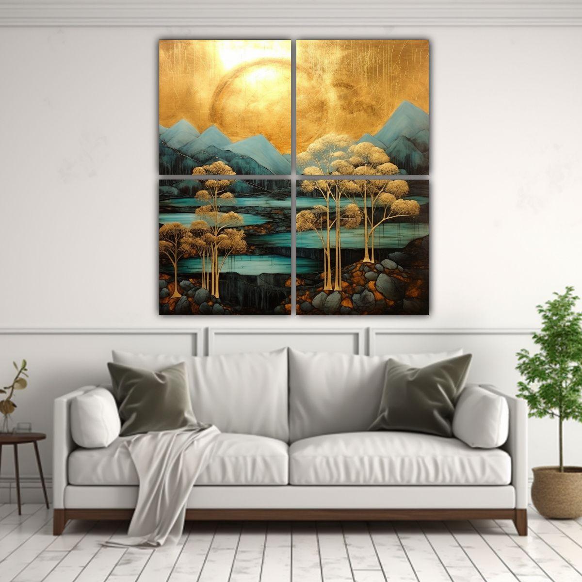 Cuadros Movimiento Profundidad 2127 Con Paisaje 40x40 Cm-2