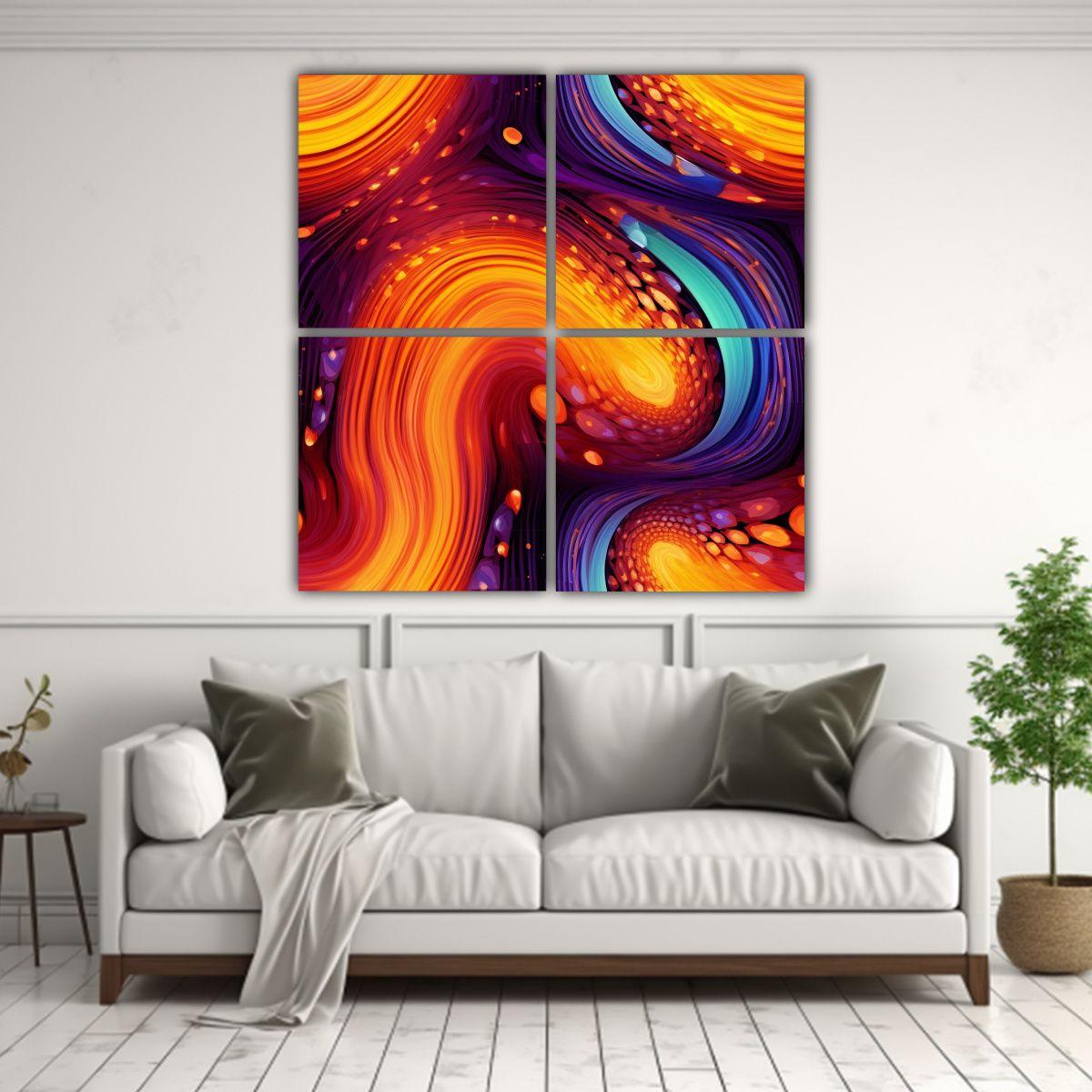 Pintura Decorativa Fractal Interdimensional De 40x40 Cm-2