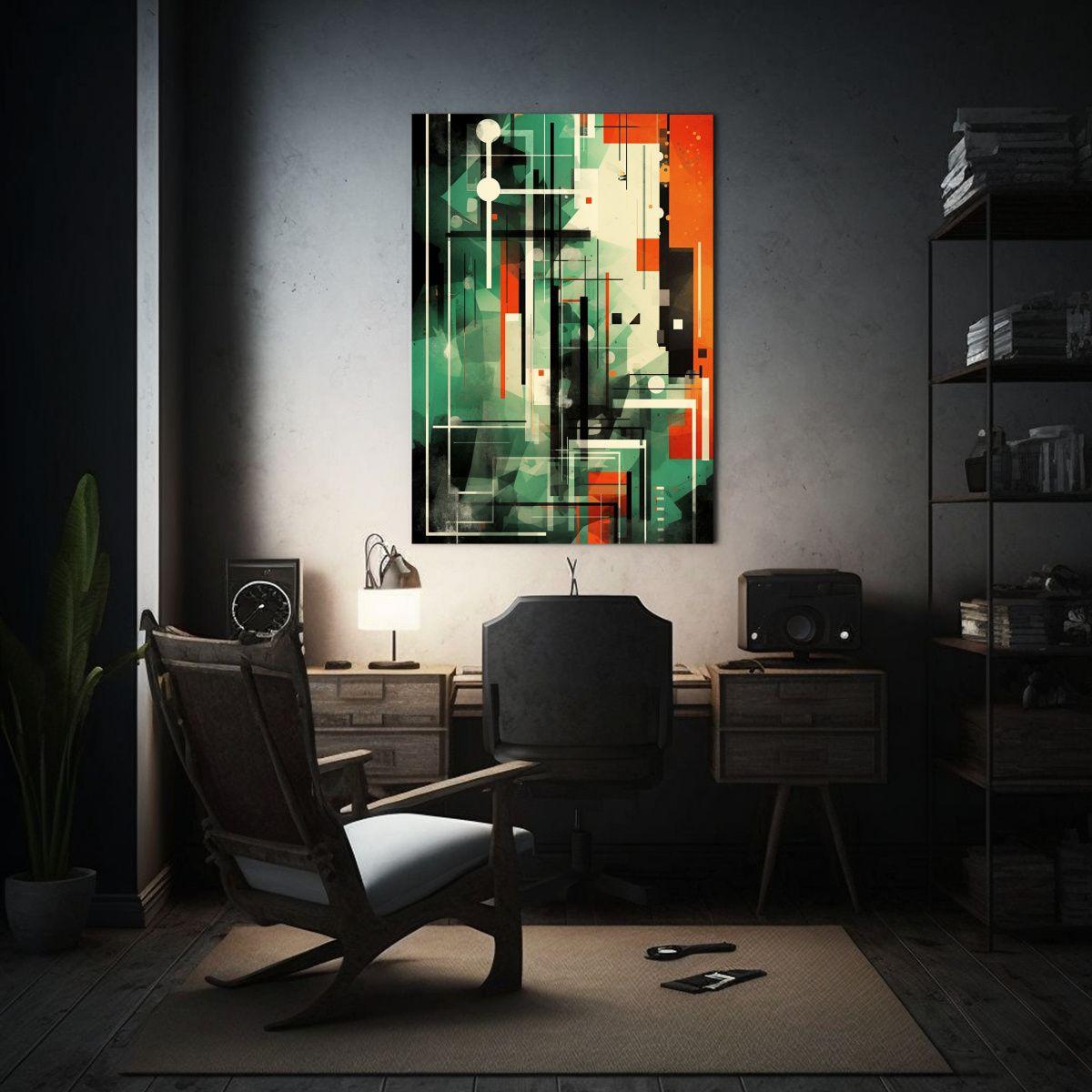 Cuadro De Imagen Mágica Estilo Bauhaus En Lienzo 80x120cm-2