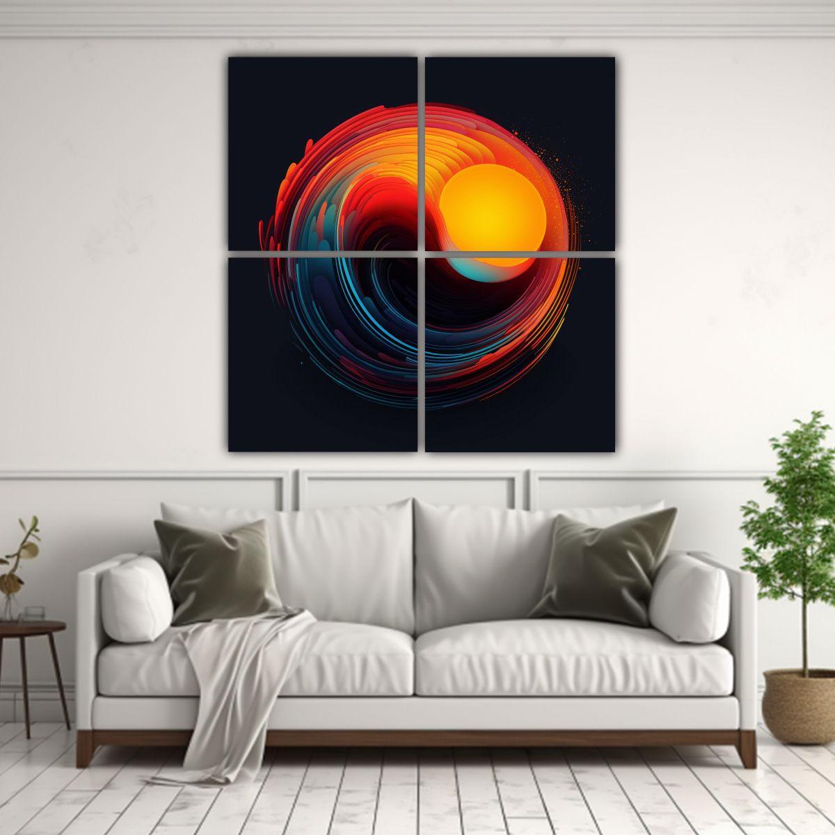 Lienzos Inspiración Street Art, órbita Lunar 180x180 Cm-2