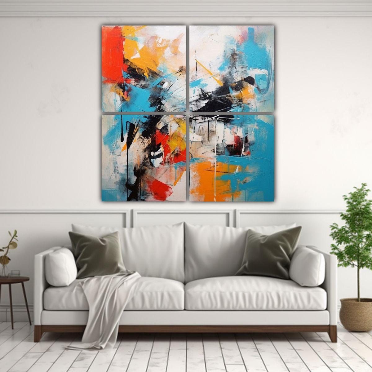 Cuadros Abstractos Contemporáneos Detalle Moderno 160x160 Cm-2