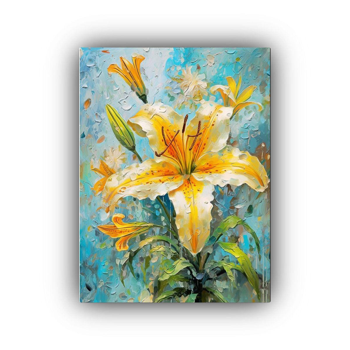 Cuadro Moderno Armonía Colores Lirio Amarillo 80x120cm-0