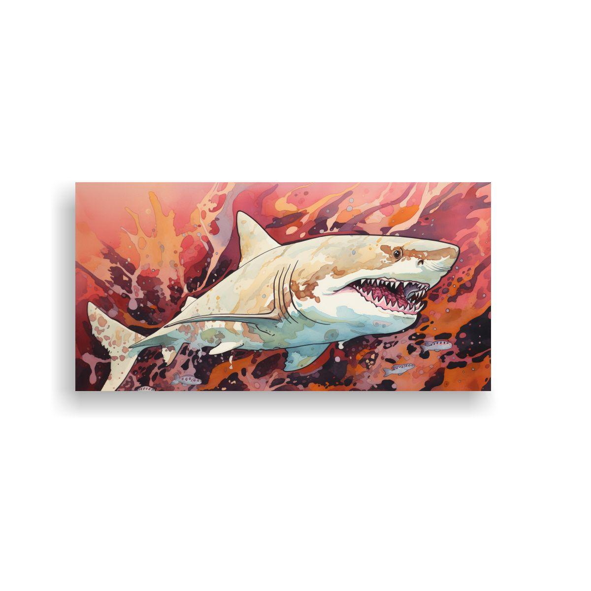 Pintura Decorativa De Tiburón Tigre De Arena En C 40x20cm-0