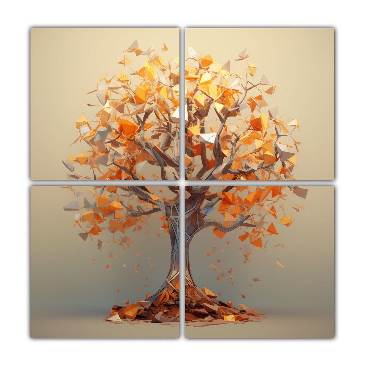 Cuadros Acuarela Expresividad Lov Polígono árbol 200x200 Cm-0