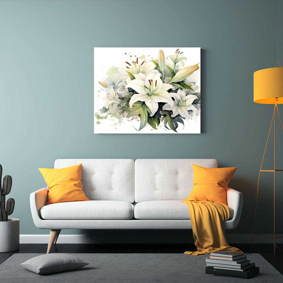 Cuadro De Vanguardia Llamativo De Lirios En Tonos Y Matices  120x80cm-2