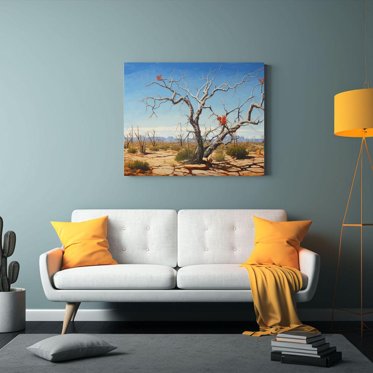 Pintura Abstracta Detallada Estilo óleo De Escena De árbol 60x40cm-2