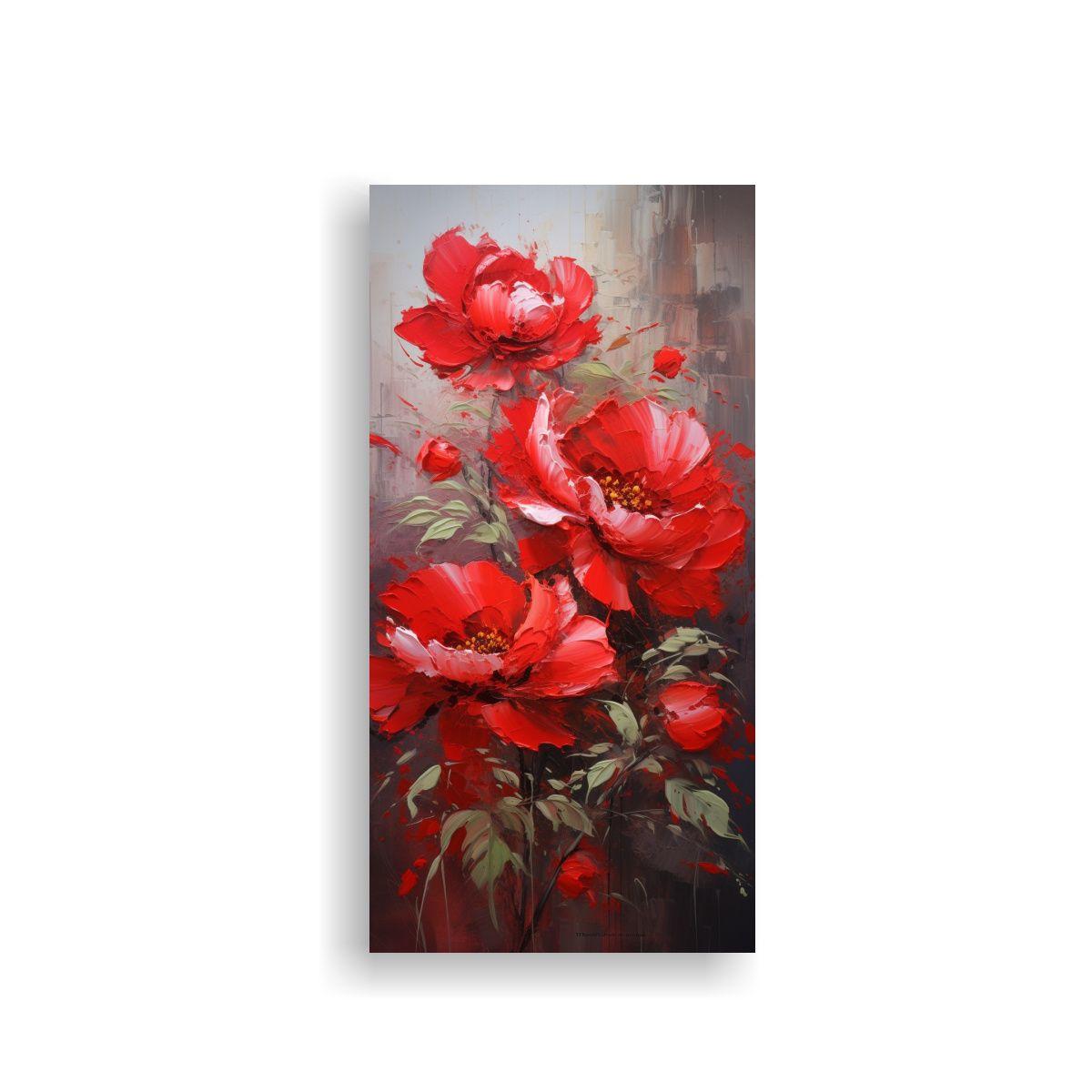 Cuadro Inspiración Exposición Red PEONIES 60x120cm-0