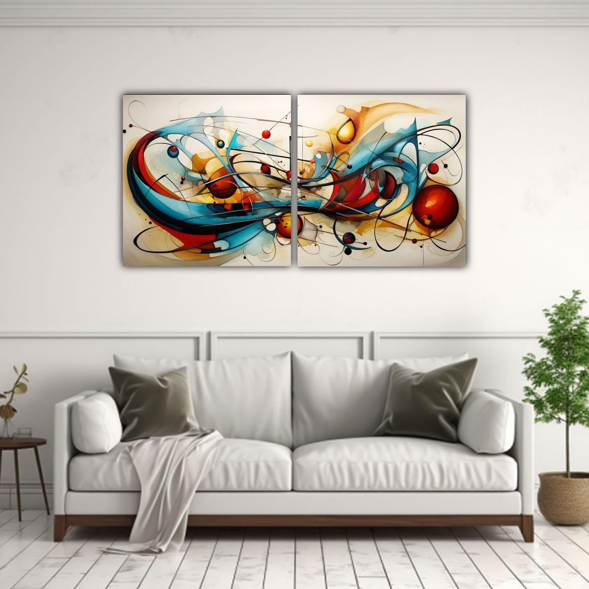 Cuadros Abstractos Para Cuartos: Composiciones 100x50 Cm-2