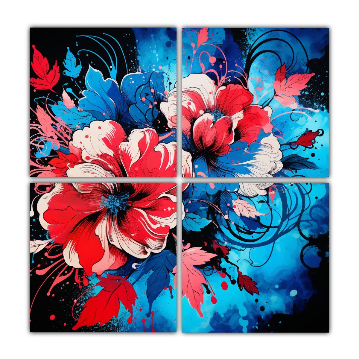 4 Telas En Bastidor Tonos Bastidor De Madera 160x160 Cm-0