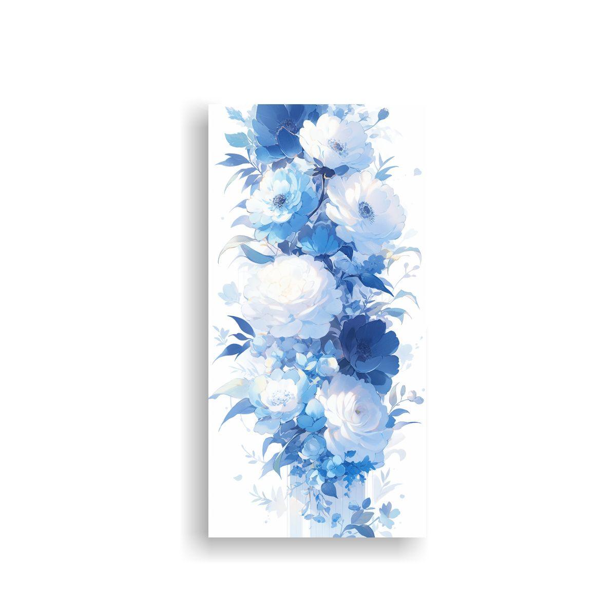 Tela En Bastidor Poder Blanco Y Azul Atmosfera 40x80cm-0