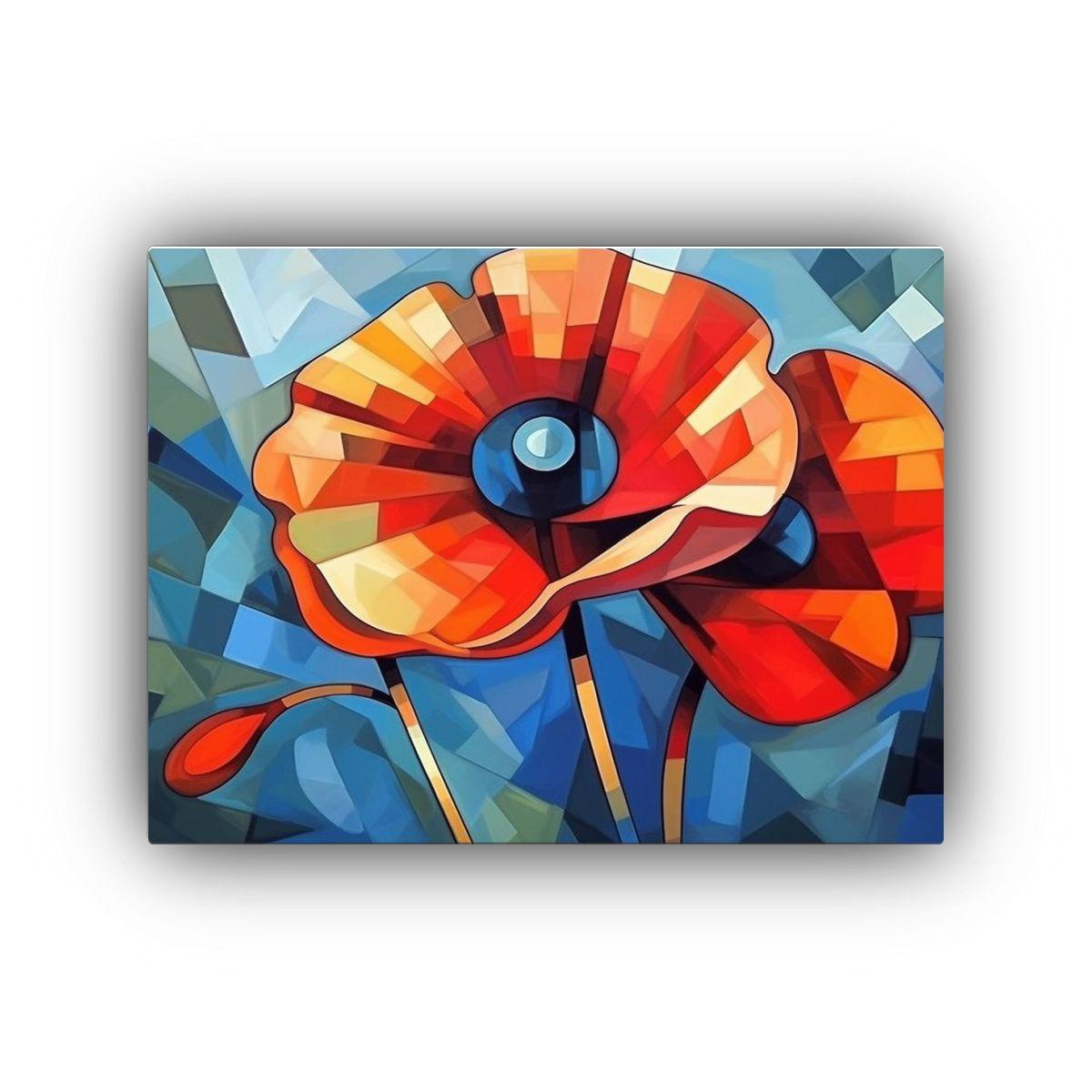 Cuadro De Tela Con Protagonismo Cálido De Lienzo 40x30cm-0