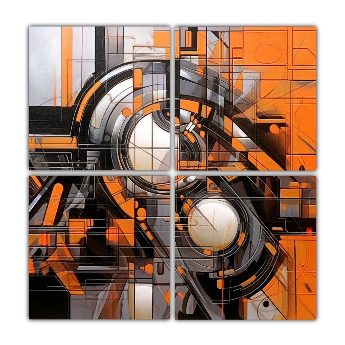 Pinturas De Arte De Pared Moderno Abstracto 100x100 Cm-0