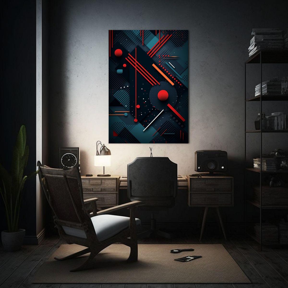 Lienzo Dibujo Pop Arte Estilo Geométrico Línea 60x90cm-2