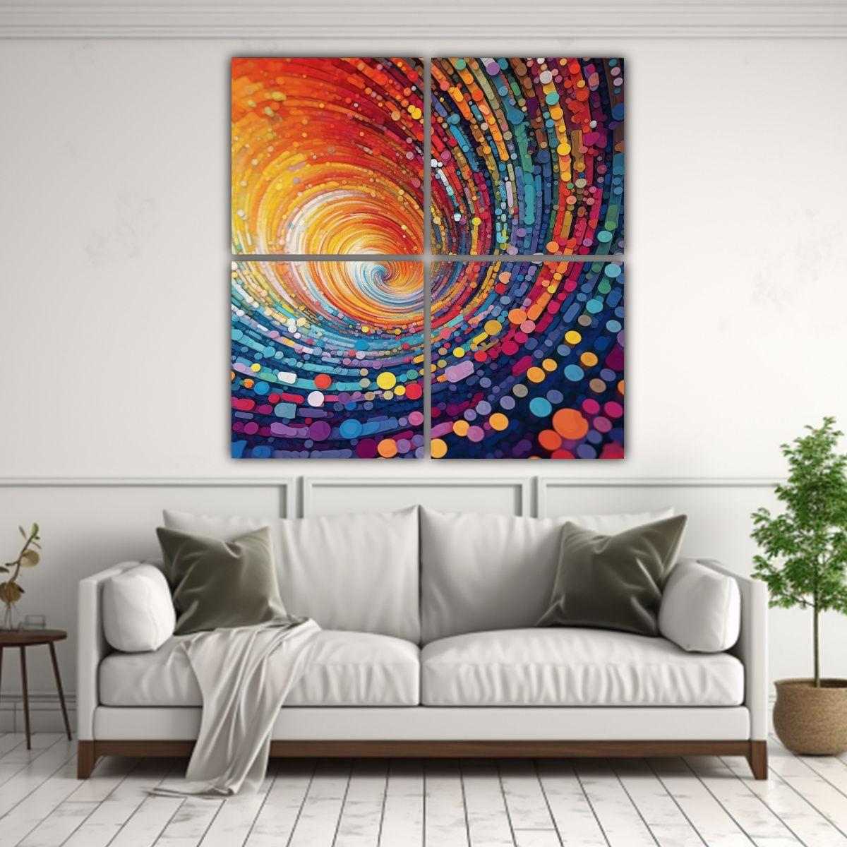 Pinturas Decorativas Estrelladas En Espiral, 40x40 Cm-2