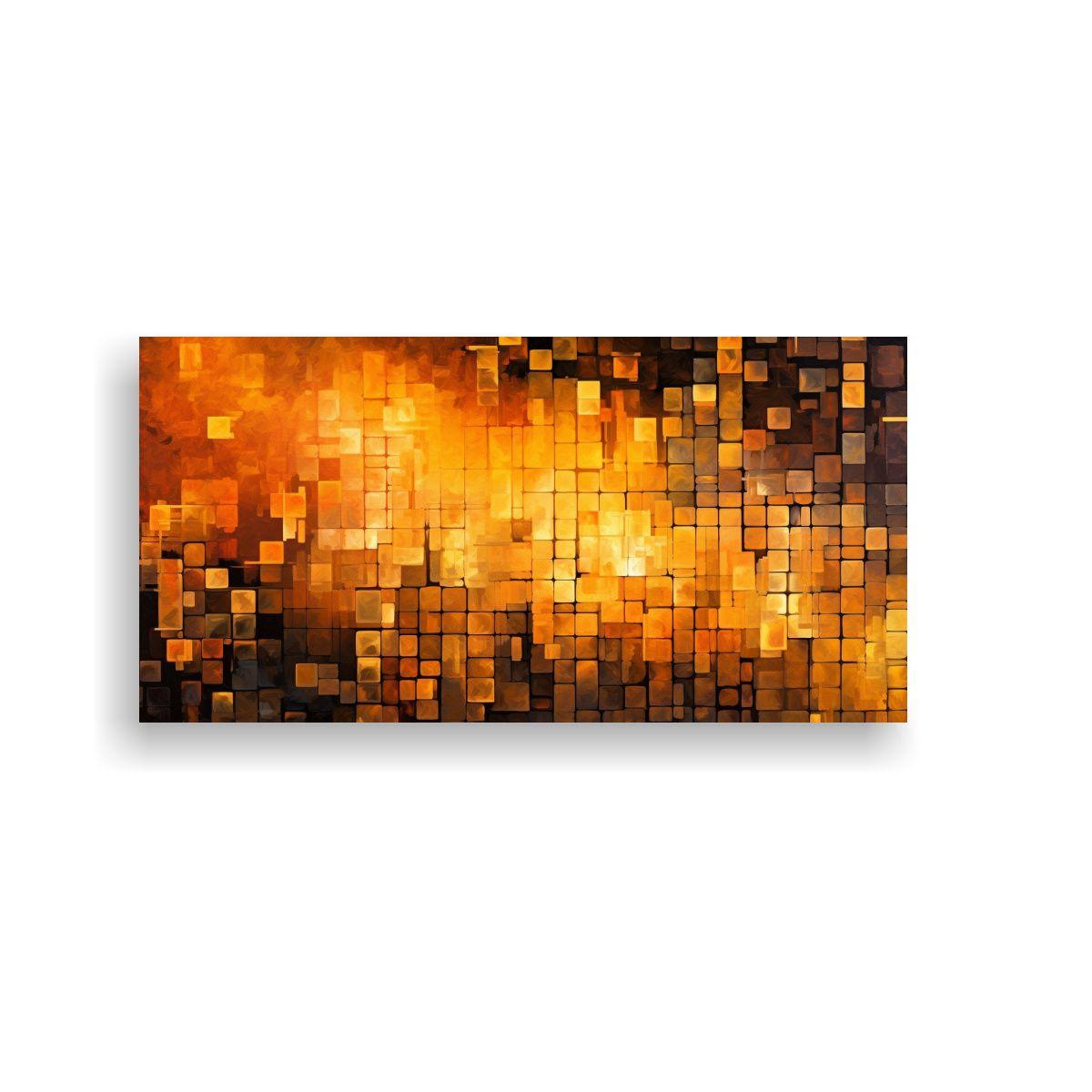 Cuadro Abstracto En Relieve: Fondo Naranja 140x70cm-0