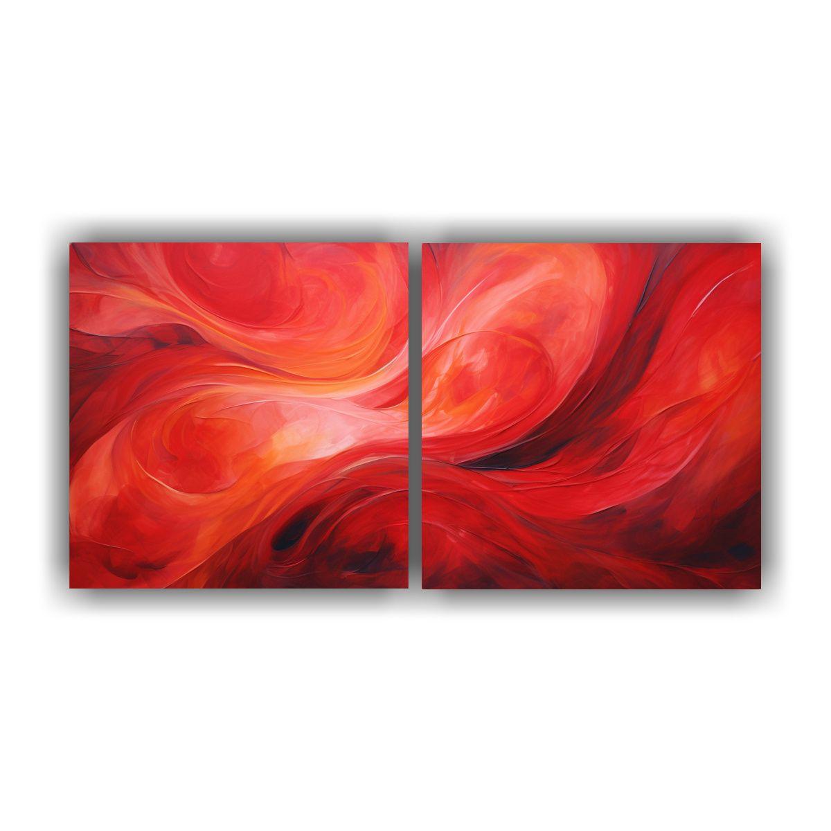 Cuadros Abstractos Simétricos En Vibrantes Tonos 120x60 Cm-0