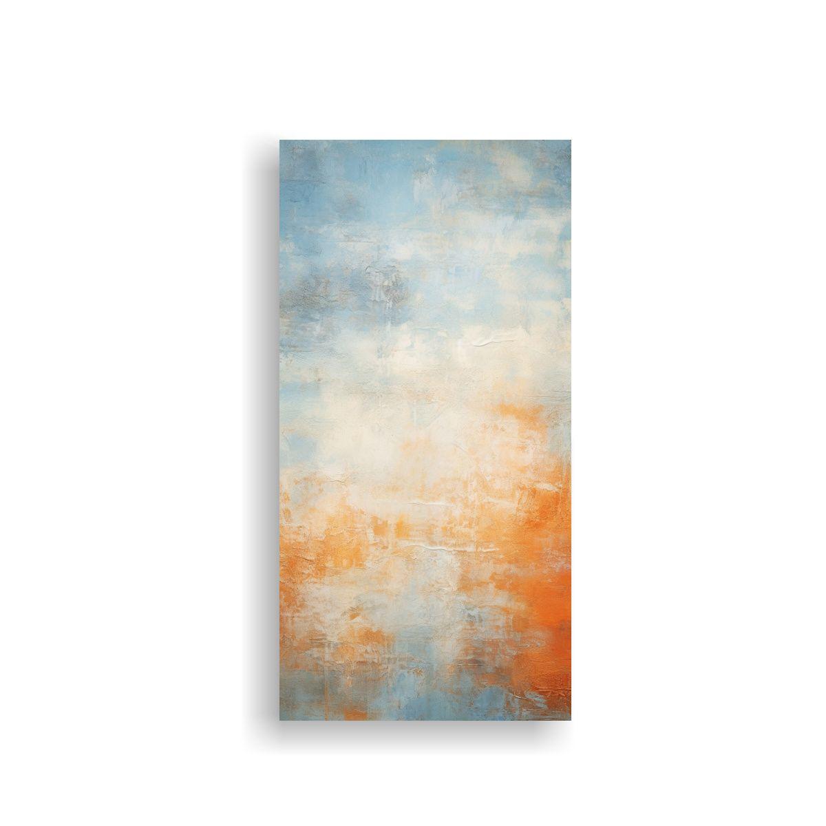 Pintura Abstracta Monocromática De Lienzo 70x140cm-0