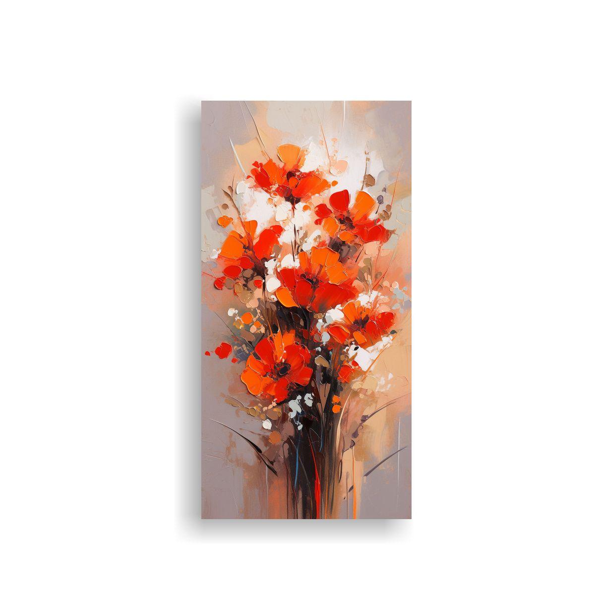 Arte De Pared Acuarela Intensidad A Red Y Naranja 20x40cm-0