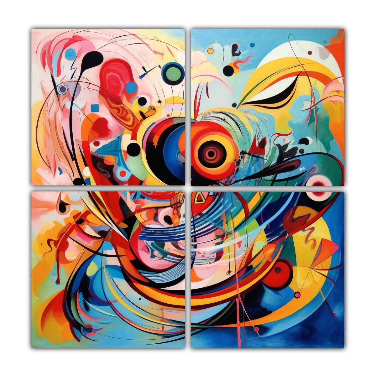 Cuatro Composición Diseño Fantasia En Colores 200x200 Cm-0