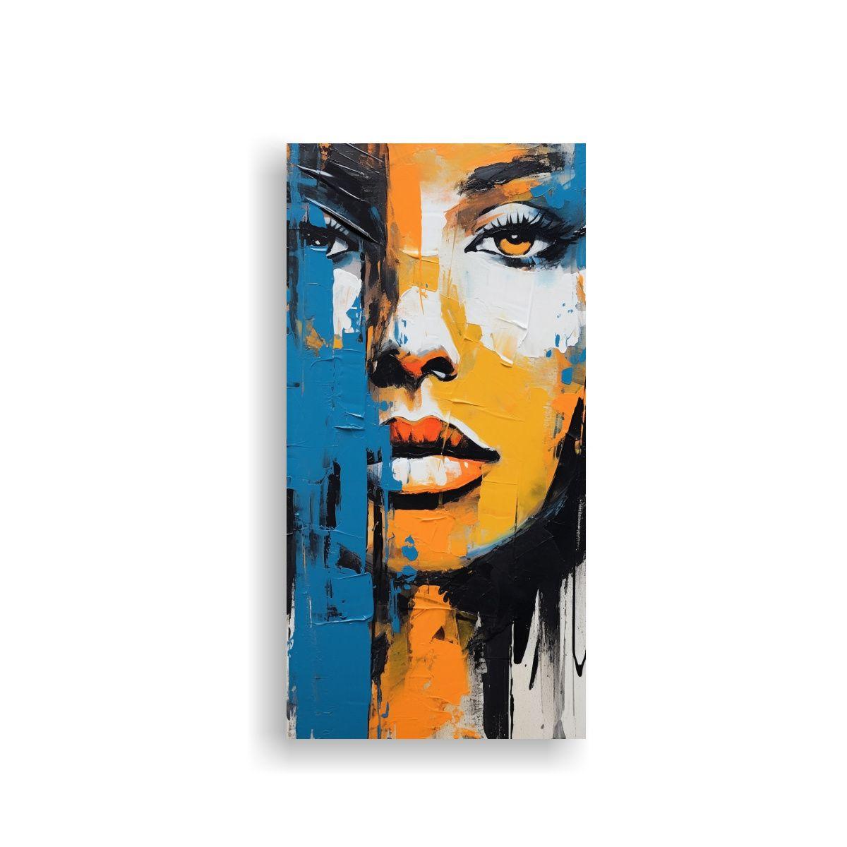 Cuadro Vertical Mujer Retrato Arte Abstracto 30x60cm-0