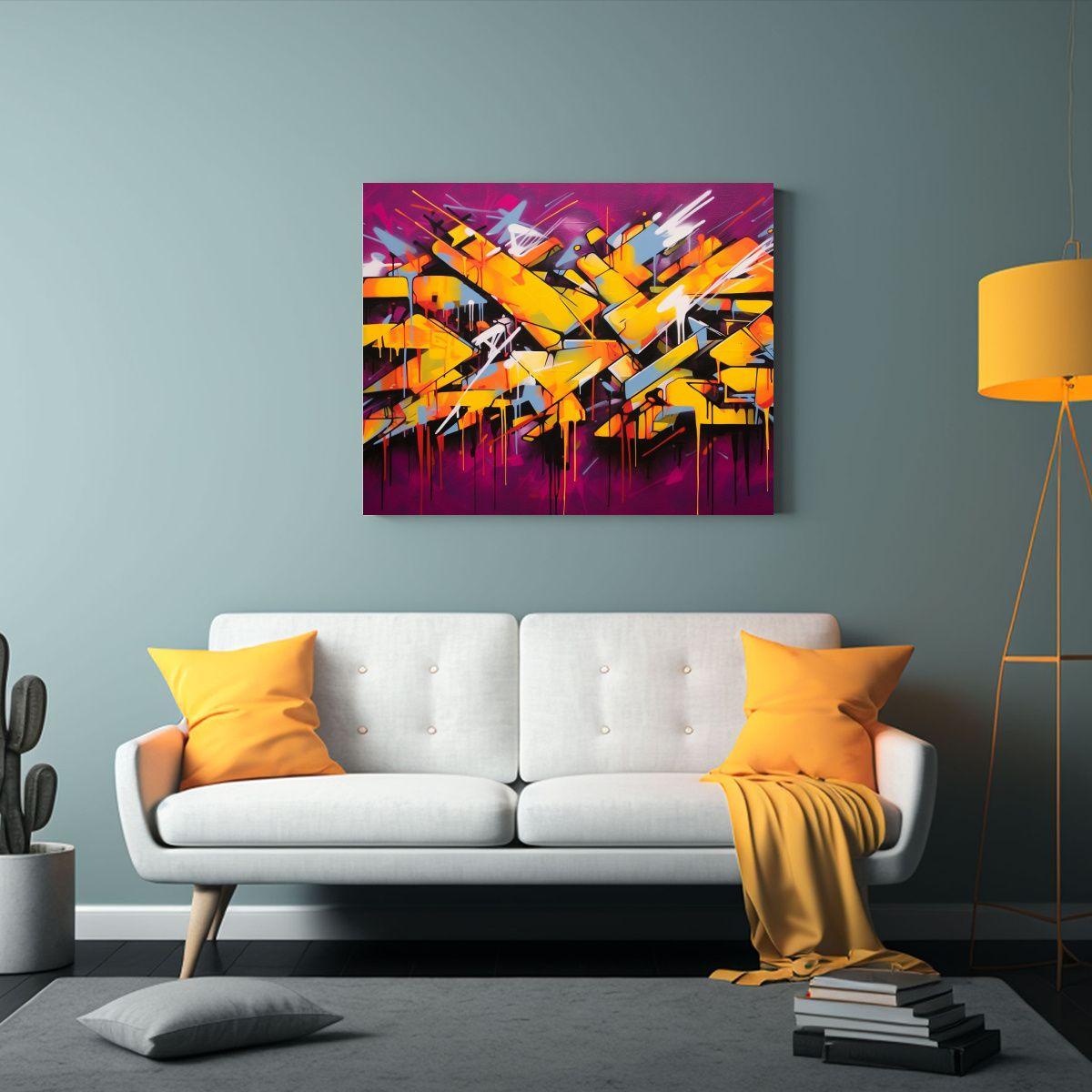 Pintura Mural De Graffiti Con Impactante Variedad De Colores 50x40cm-2