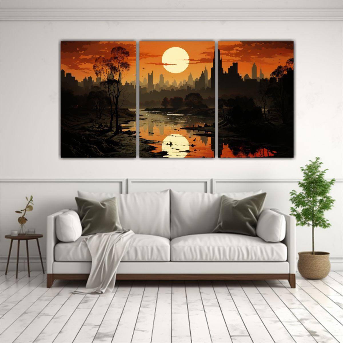 Cuadro Moderno Abstracto NYC Estilo Wassily 240x120 Cm-2