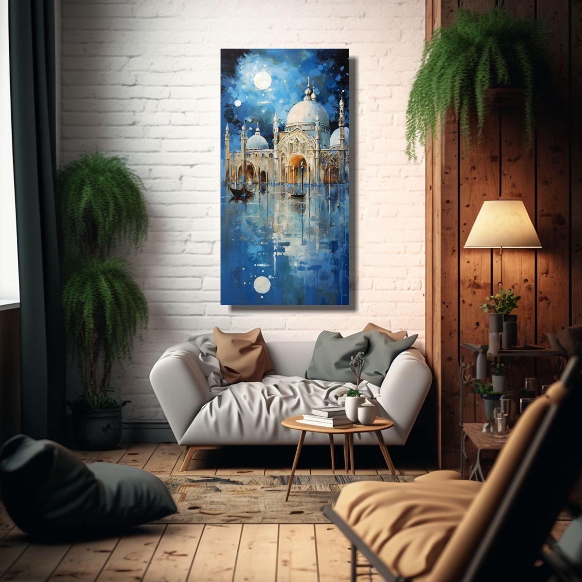 Pintura Decorativa Abstracta Con Motivos 60x120cm-2