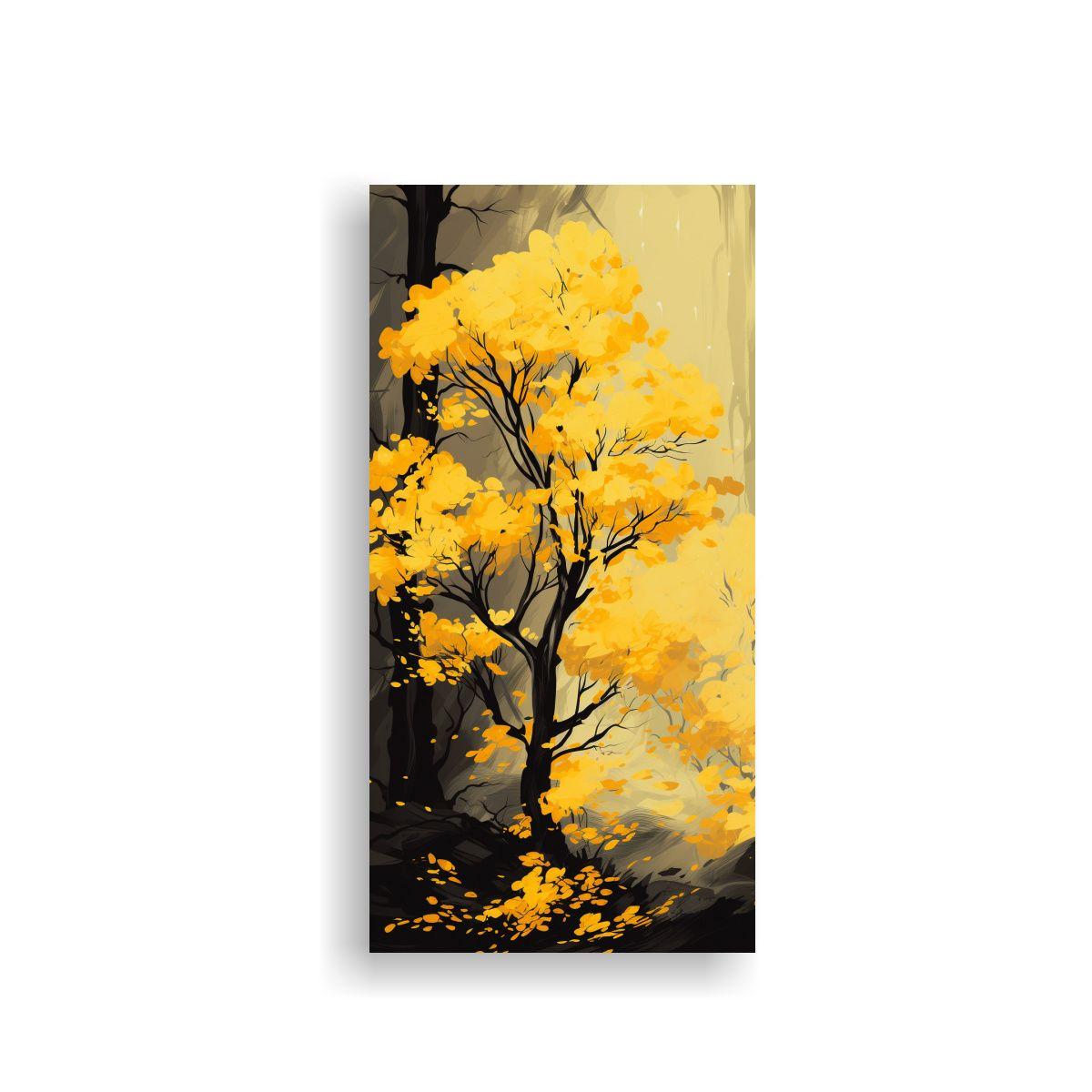 1 Cuadro Tela Canvas Vision Bosque Amarillo 30x60cm-0