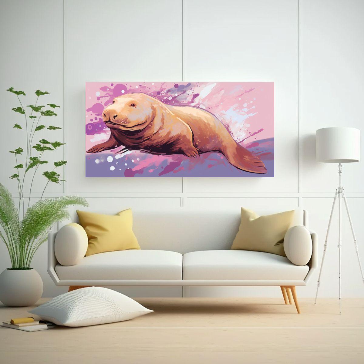 Pinturas De Decoración En Colores Mocha Y Malva 120x60cm-2