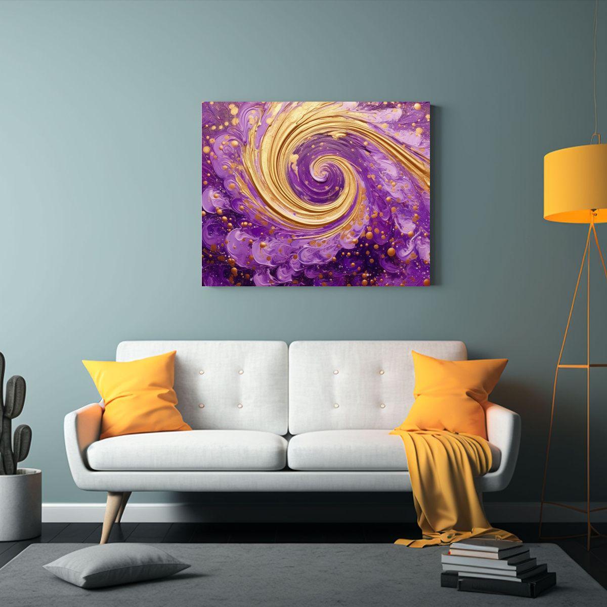 Arte Mural De Lienzo De Tela Con Elegante Patrón De Remolin 65x50cm-2