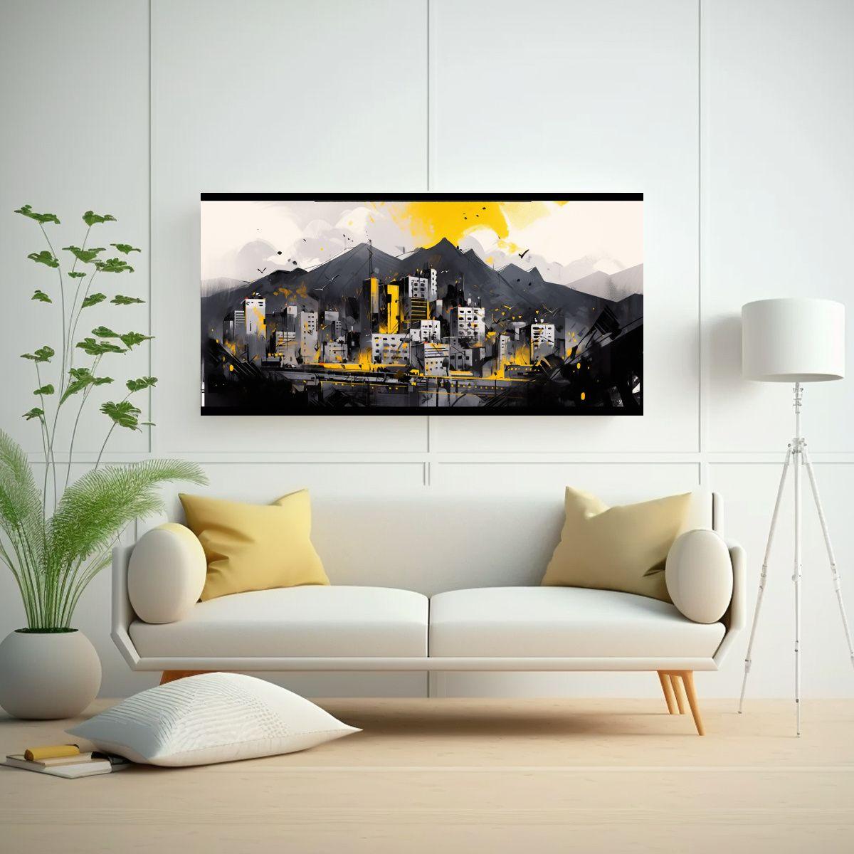 Cuadro Decorativo Abstracto Santiago Chile En Colo 140x70cm-2