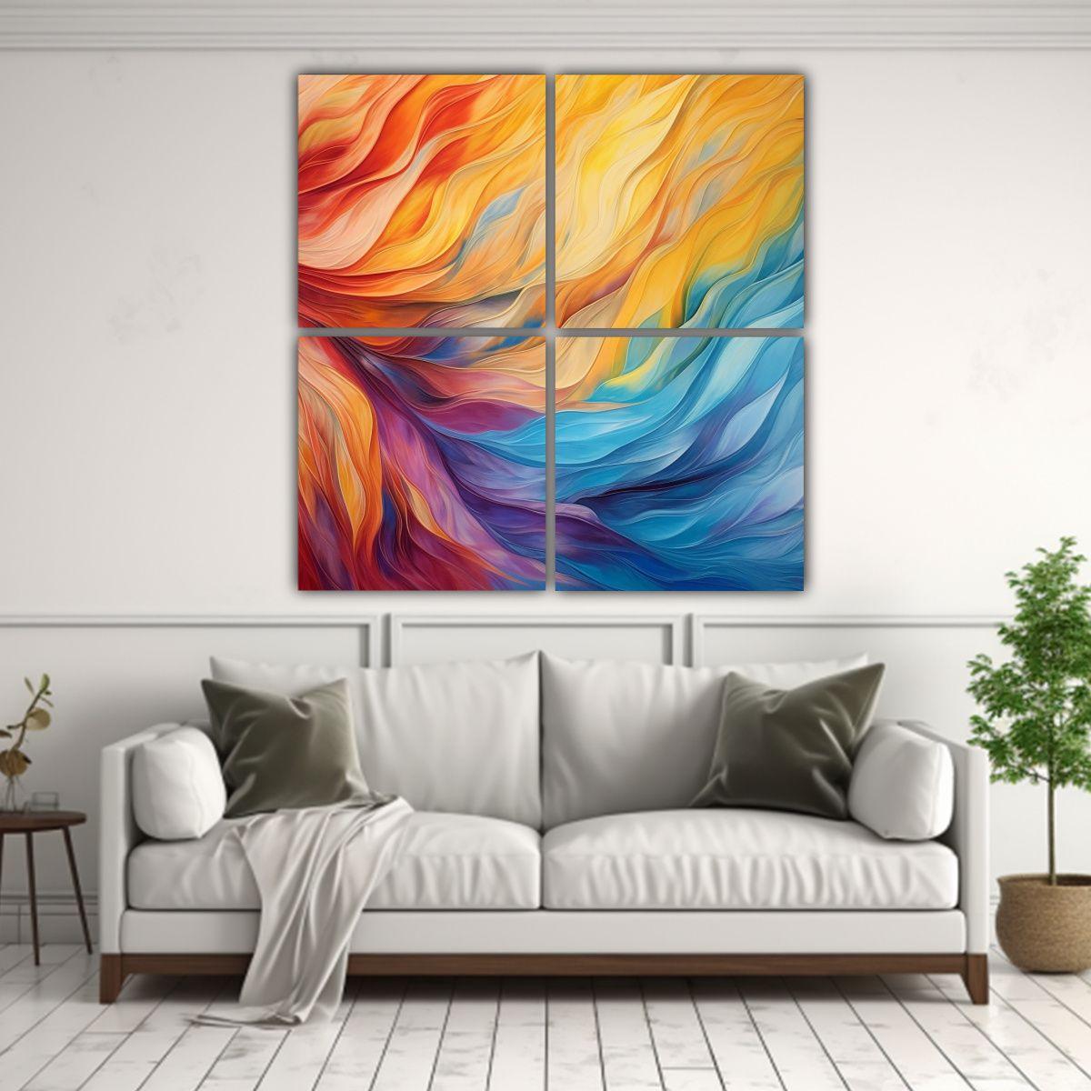 Cuatro Lienzos Fotografia Majestuosas Pintura 60x60 Cm-2