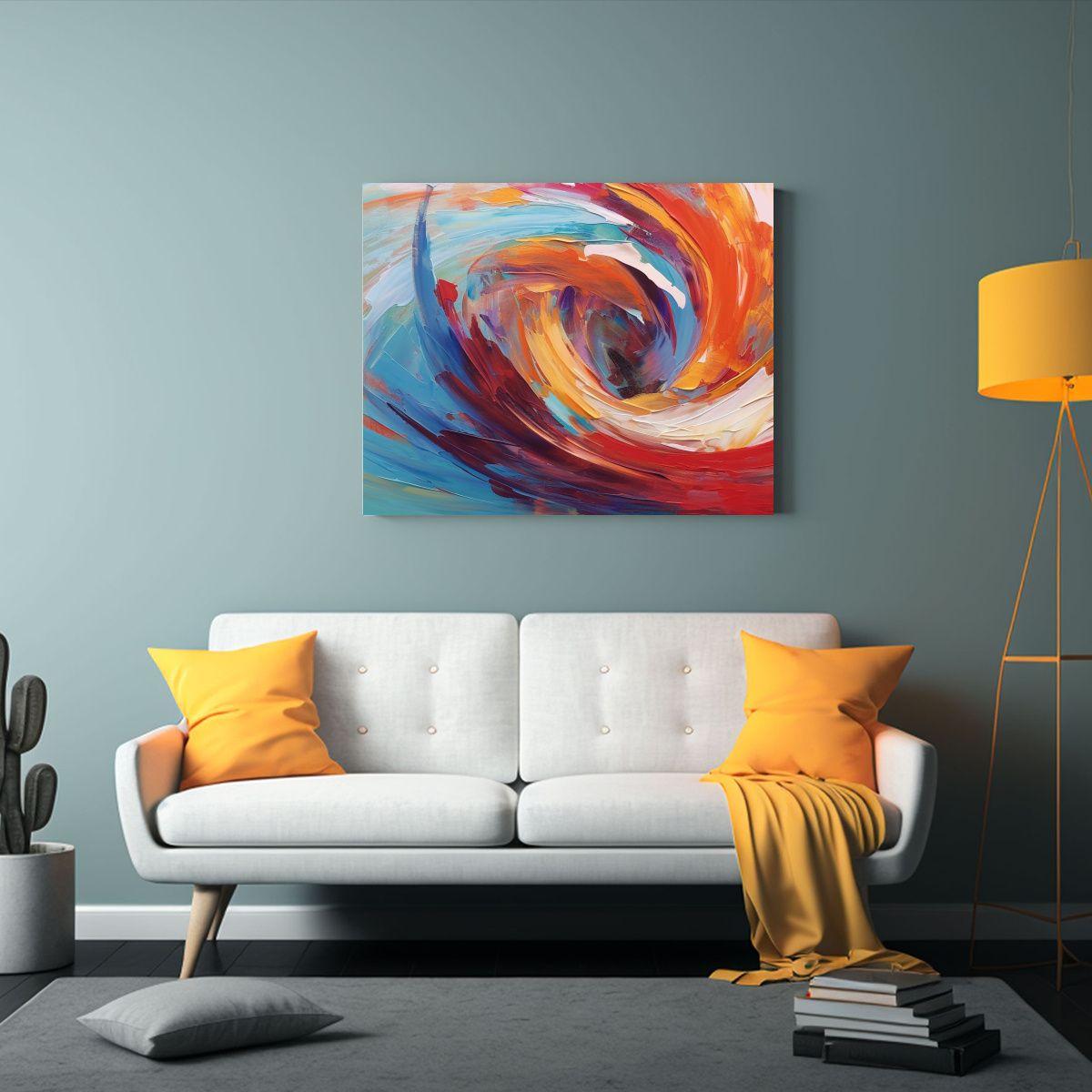 Lienzo Acuarela Abstracto Con Pinceladas Fluidas Decoración 30x20cm-2